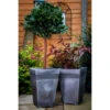B&M Milano Tall Square Planter Pewter Effect 46 X 30cm -B and M Store 278293 milano tall square planter pewter effect 46x30cm