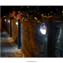 Solar Powered Fence Light - Bronze -B and M Store 286942 solar fence lights 2 1