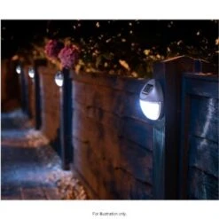 Solar Powered Fence Lights 10pk Silver - Cool White -B and M Store 286942 solar fence lights