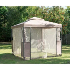 B&M Luxury Steel Framed Gazebo 2.5m - Taupe -B and M Store 318959 GAZEBO 2