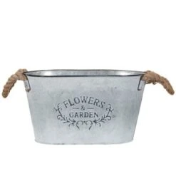B&M Galvanised Oval Planter -B and M Store 319017 galvanised oval planter 2
