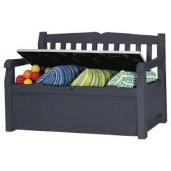 B&M Keter Eden 2-in-1 Bench Storage Set -B and M Store 320978 keter eden 2in1 bench storage set 3