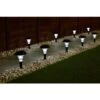 Solar Powered Black Post Lights - White 8pk -B and M Store 331191 solar post lights 9pk white1