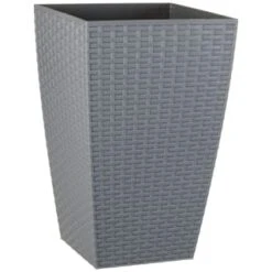B&M Grey Rattan Effect Decorative Planter 45cm