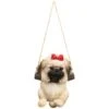 B&M Swinging Dog Garden Ornament - Shih Tzu -B and M Store 342057 swinging dogs bow