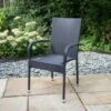 Bali Rattan Effect Stacking Chair -B and M Store 353601 bali black rattan stack chair