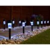 Solar Powered Black Post Lights - Cool White 15pk -B and M Store 353602 15pk solar powered black post lights cool white led
