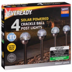 B and M Store -B and M Store 353607 eveready 4pk solar powered crackle ball light 2