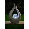 Garden Sculpture With Solar Crackle Ball -B and M Store 353674 garden sculpture with solar crackle ball grey