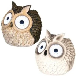B&M Solar Owl With Light Up Eyes 10cm - Brown -B and M Store 353676 owl with light up big eyes main