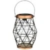 B&M Metal Hexagonal Solar Lantern - Copper -B and M Store 353880 24cm metal hexagonal solar lantern copper trim 2