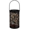 Tropical Cutout Solar Lantern - Black -B and M Store 353884 black tropical cut out lantern