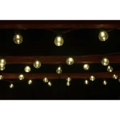 Solar Powered Bulb String Lights 50pk - Warm White -B and M Store 366396 50pk clear bulb string lights warm white1