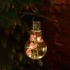 Floral Solar Hanging Bulbs - Pink Flower -B and M Store 366424 floral solar hanging bulbs pink flower
