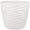 B&M Wave Effect Plastic Plant Pot - White -B and M Store 366554 wave effects plastic plant pot white