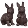 B&M Garden Rabbit Ornaments 2pk - Cast Iron Effect -B and M Store 366608 2pk rabbit garden ornaments iron effect