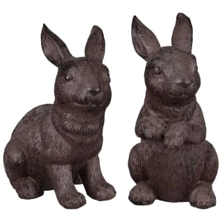 B&M Garden Rabbit Ornaments 2pk - Cast Iron Effect 3 B&M Garden Rabbit Ornaments 2pk - Cast Iron Effect