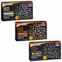 Eveready Solar Powered LED String Lights 80pk - Multicolour -B and M Store 379212 379213 379215 80pk eveready led string lights main 1
