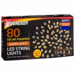 Eveready Solar Powered LED String Lights 80pk - Warm White 6 Eveready Solar Powered LED String Lights 80pk - Warm White -B and M Store 379215 80pk eveready led string lights warm white 2
