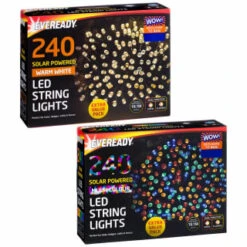 Eveready Solar Powered LED String Lights 240pk - Warm White -B and M Store 379220 379223 240pk eveready led string lights main 1