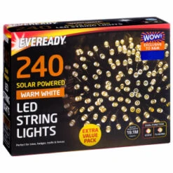 Eveready Solar Powered LED String Lights 240pk - Warm White -B and M Store 379223 240pk eveready led string lights warm white 2