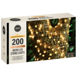 Solar Powered Micro LED Lights 200pk - Warm White -B and M Store 379225 200 solar powered micro led string lights warm white 21