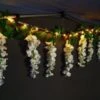 Solar Powered 180cm Artificial Leaf Garland With Wisteria Flowers - Warm White -B and M Store 379258 180cm solar powered artificial leaf garland with wisteria flowers 20 warm white micro leds 2