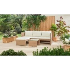 Valencia Reversible Rattan Effect Corner Sofa Set -B and M Store 379293 379442 valencia reversible rattan effect corner sofa set