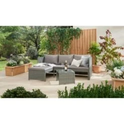 Sorrento Reversible Rattan Effect Corner Sofa Set 2pc -B and M Store 379294 379446 sorrento reversible rattan corner set 2