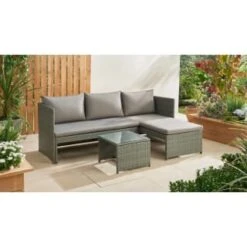 Sorrento Reversible Rattan Effect Corner Sofa Set 2pc -B and M Store 379294 379446 sorrento reversible rattan corner set 3