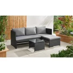 Bali Reversible Rattan Effect Corner Sofa Set -B and M Store 379297 379461 bali reversible rattan corner set 3