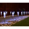 Solar Powered Stainless Steel Post Lights - Cool White 15pk -B and M Store 379320 15pk solar powered stainless steel post lights cool white led