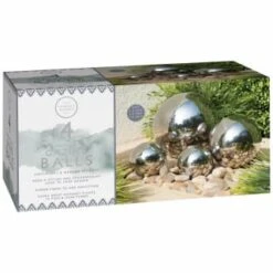 B and M Store -B and M Store 379370 4pk tranquil garden stainless steel gazing balls 2