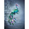 Solar Powered Metal Peacock Wall Art -B and M Store 379434 solar powered metal peacock wall art multi colour micro leds