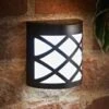 Solar Powered Kensington Wall Lights - Black 4pk -B and M Store 379452 4pk solar powered kensington black fence wall lights cool white leds