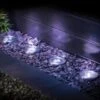 Solar Powered Stainless Steel Ground Lights 4pk -B and M Store 379476 4pk solar powered stainless steel ground lights cool white leds