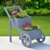 Wooden Market Stall Planter - Grey -B and M Store 379569 grey wooden market stall planter 2
