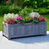 Wooden Oblong Folding Planter - Grey 2 Wooden Oblong Folding Planter - Grey -B and M Store 379570 grey wooden oblong folding planter