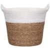 B&M Natural Planter Basket With Handles -B and M Store 380056 natural planter basket with handles and plastic liner