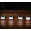 Solar Powered Stainless Steel Fence Lights 4pk -B and M Store 382952 4pk solar powered stainless steel fence wall lights cool white leds 2
