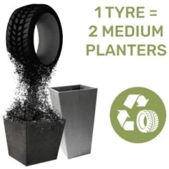 B&M Octavia Planter 28cm - Slate -B and M Store 383769 383770 383772 383773 octavia planter slate pewter 28cm 38cm 2 1