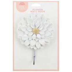 B&M Flower Wall Hook - Cream -B and M Store 392759 flower wall hook white