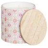 B&M Ceramic Candle With Wooden Lid - White -B and M Store 392775 large printed ceramic candle with wooden lid white 2