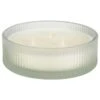 B&M Frosted 3 Wick Candle - White -B and M Store 392776 frosted ribbed glass 3 wick candle white