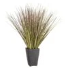 B&M Onion Grass In Black Terracotta Pot -B and M Store 392866 onion grass in black terracotta pot