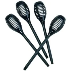 Morocco Solar Powered Flame Effect Post Lights 4pk -B and M Store 392878 4 pack morocco solar powered flame effect post lights 3