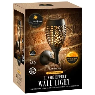 Morocco Solar Powered Wall Light - Flame Effect 4 Morocco Solar Powered Wall Light - Flame Effect - Image 2
