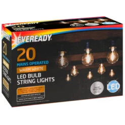 Eveready Mains Powered LED Bulb String Lights 20pk - Warm White -B and M Store 392912 eveready 20 mains operated warm white led bulb string lights21