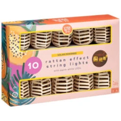 B&M 10 Solar Rattan Effect String Lights -B and M Store 392921 10 solar rattan effect string lights 3