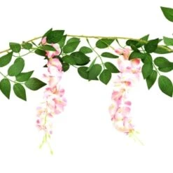 Artificial Wisteria Garland With 20 Solar LEDs 8 Artificial Wisteria Garland With 20 Solar LEDs -B and M Store 392927 180cm artificial wisteria garland with 20 warm white solar leds 3
